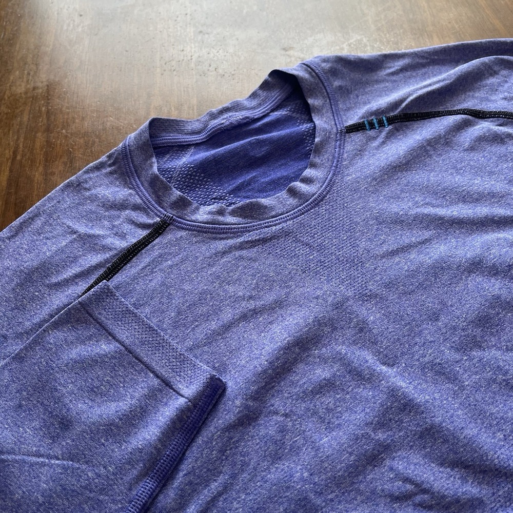 Lululemon Metal Vent Tech Men's M Long Sleeve Blue Performance T Shirt